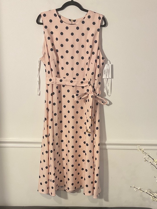 calvin klein pink polka dot dress Calvin Klein | Dresses | Calvin Klein Pink Polka Dot Midi Dress With Side  Tie